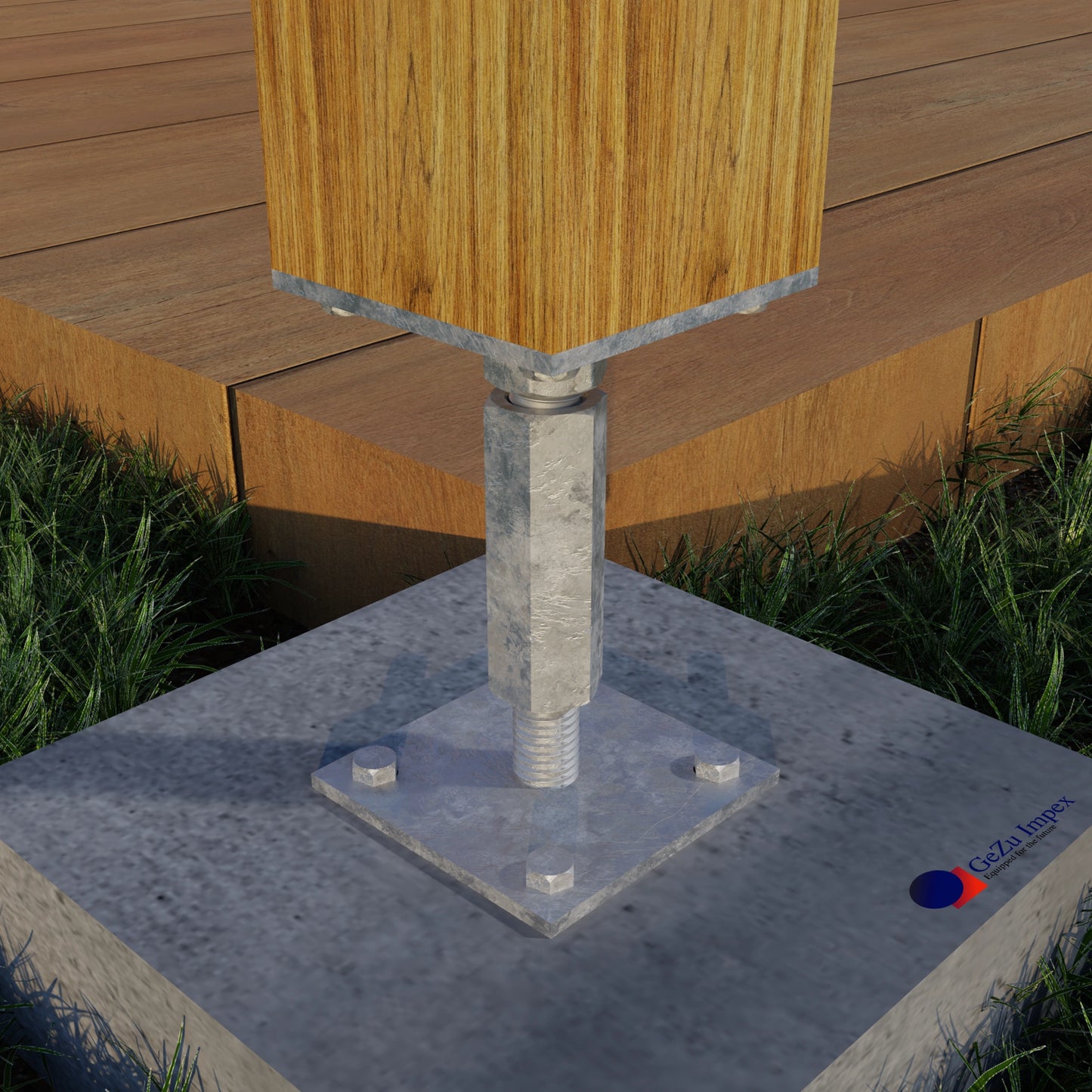 Stolpebasstödfot Betongfot justerbar stolphållare stolpeankare av trä stolpe höjdjusterbar stolpsko med plattastolpsko stolpskor betong